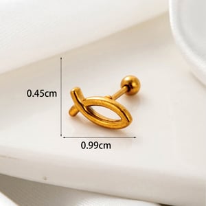 1 Piece Simple Series Classic Geometric Copper  Gold Color Women's Stud Earrings h5 